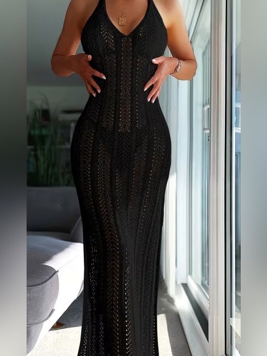 Zoey Other - Black Crochet Maxi Dress - Women